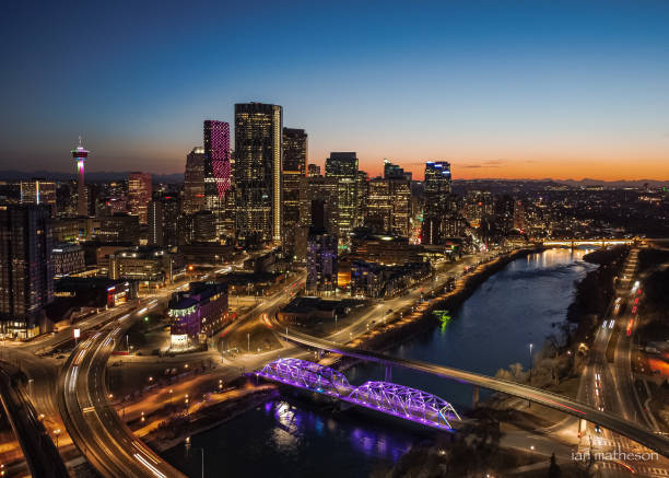 istock Calgary night skyline over the Bow River 1313498806