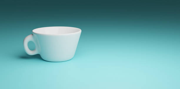 istock 3D render white coffee cup in a green background 1313500760