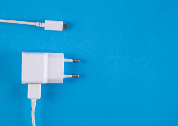 istock Isolated white charger on a blue background. 1313503155