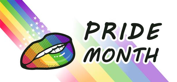 illustrazioni stock, clip art, cartoni animati e icone di tendenza di concetto arcobaleno labbra dolci lgbt - homosexual human lips lesbian rainbow