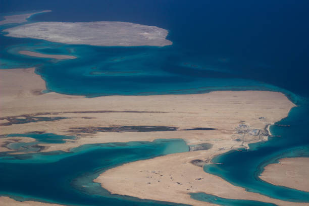 istock surface of the earth from above, island, lagoon, egypt 1313503665