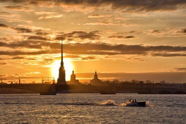 istock Sunset over the Neva River. 1313505518