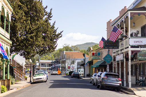 Historic Jamestown in Tuolumne County California, taken during the late morning.