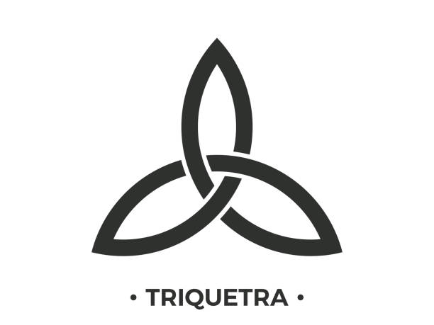 символ трикетры изолирован на белом фоне. троица или трилистник. кельтский символ вечности. иллюстрация вектора - triquetra stock illustrations