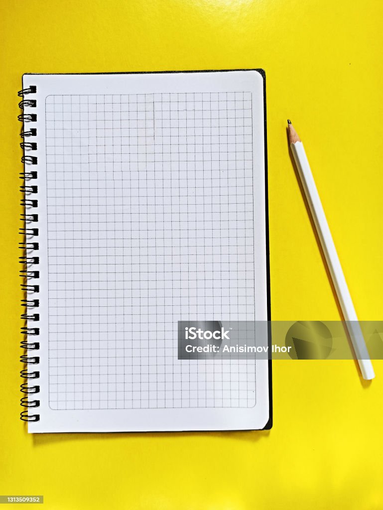 Open Notebook Chekered Open Checkered Notebook Stock Photo - Download Image Now - Blank, Blue ...