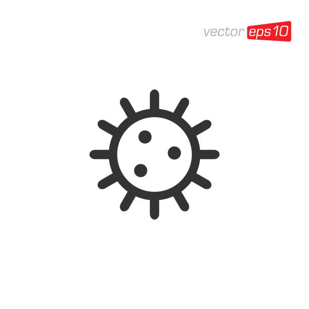 ilustraciones, imágenes clip art, dibujos animados e iconos de stock de vector de diseño de logotipos de iconos de virus y bacterias - spore