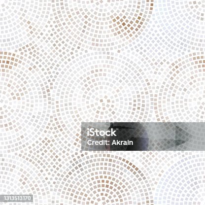 istock Abstract seamless pattern with circles of mosaic. 1313513170