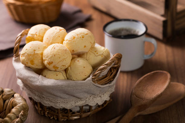 istock Cheese breads and coffee. Cheese bread, traditional brazilian snack. 1313515268