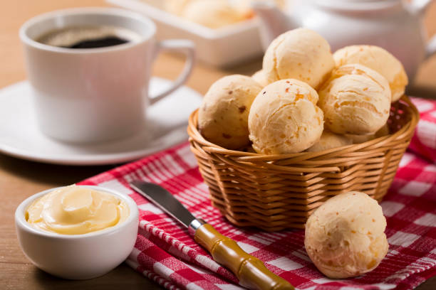 istock Cheese breads and coffee. Cheese bread, traditional brazilian snack. 1313515322