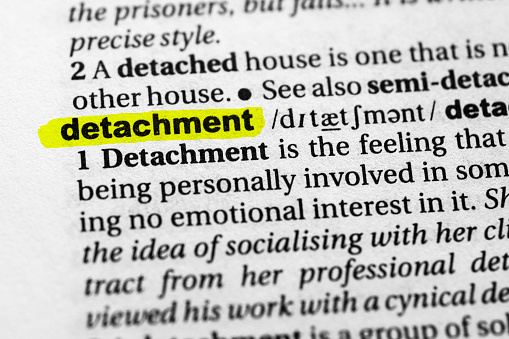 Highlighted word detachment concept and meaning.