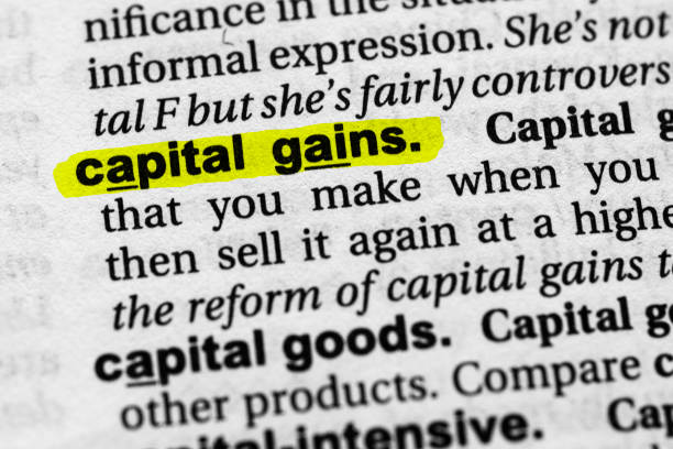 istock Highlighted word capital gains concept and meaning 1313516800