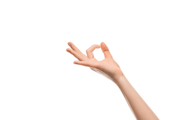 istock A woman's hand shows ok on a white background 1313522564