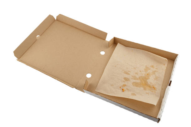 istock empty eaten opened pizza box isolated on white background 1313524758