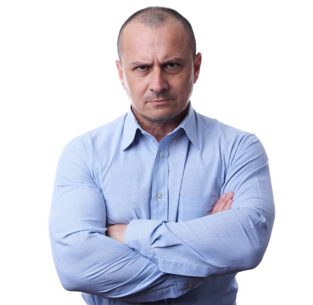 istock Angry businessman isolated on white 1313528041