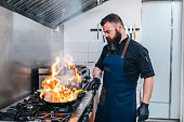 Chef working in restaurant