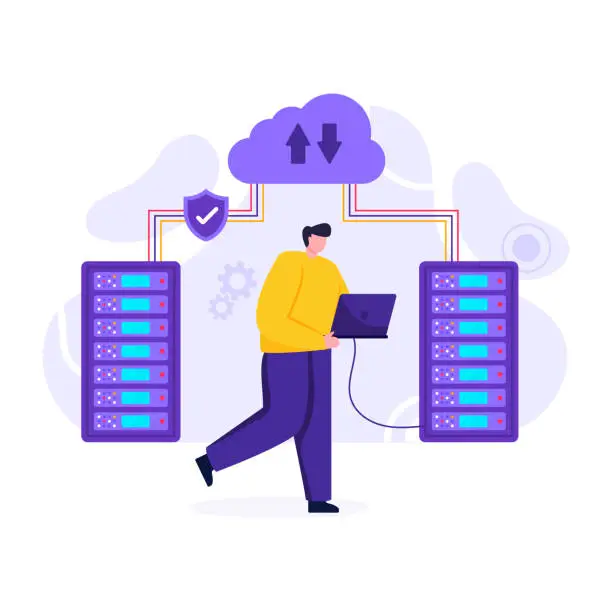 Vector illustration of Server Cloud