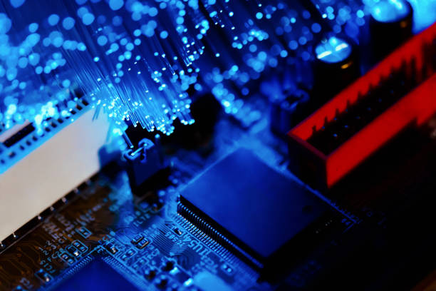 istock Microchip on the motherboard of the computer 1313532533