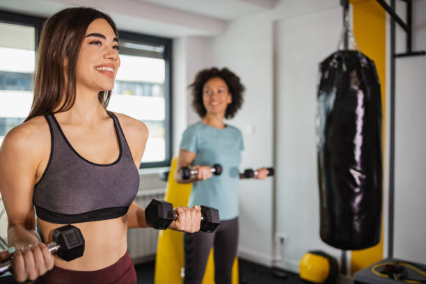istock Two woman having a fitness training 1313539382