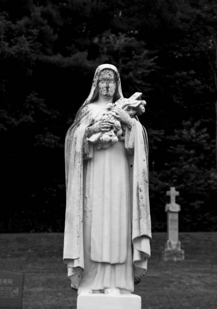 istock Virgin Mary Statue in a Cemetery 1313541544