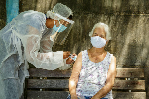 Vaccine against Covid 19 in Brazil stock photo