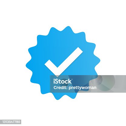 istock Profile verification check marks icons. Vector illustration 1313547780