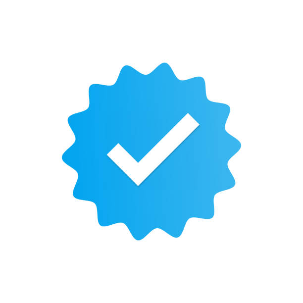 Profile verification check marks icons. Vector illustration Profile verification check marks icons. Vector illustration certificate illustrations stock illustrations