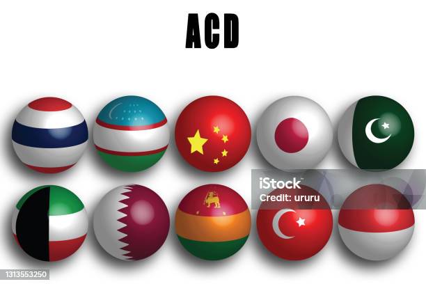 Acd 10 Major Countries Stock Photo - Download Image Now - All Middle Eastern Flags, Asia, Asia Pac