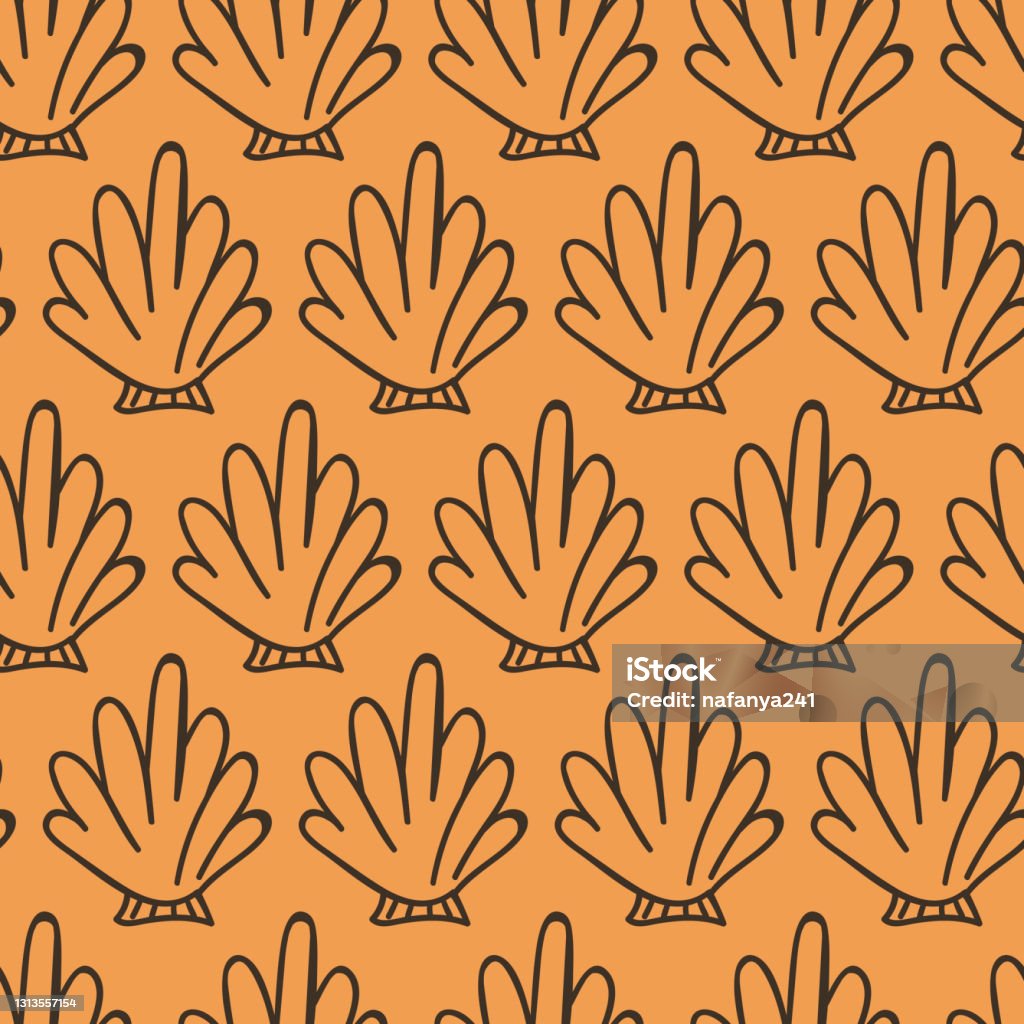 Cute Simple Shells Pattern Seamless Pattern With Shells Stock Illustration - Download Image Now ...