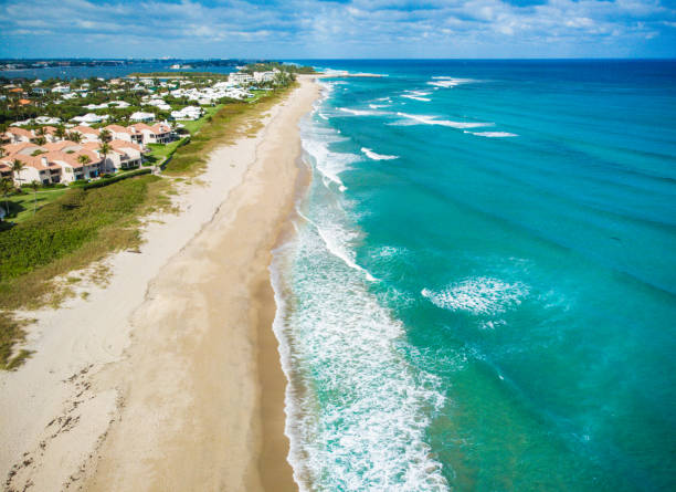 istock Drone point of view Florida Beach and Ocean 1313559599
