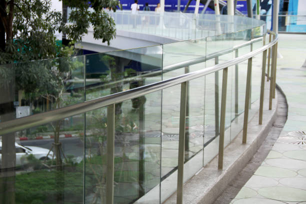 istock tempered laminated glass railing balustrade panels frame less ,safety glass for modern architectural buildings. 1313566479
