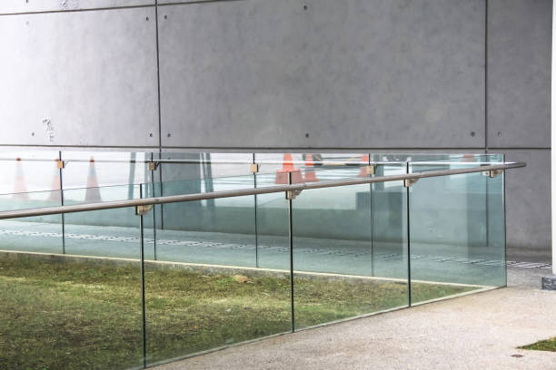 istock tempered laminated glass railing balustrade panels frame less ,safety glass for modern architectural buildings. 1313566495