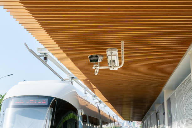 street cctv camera in train station