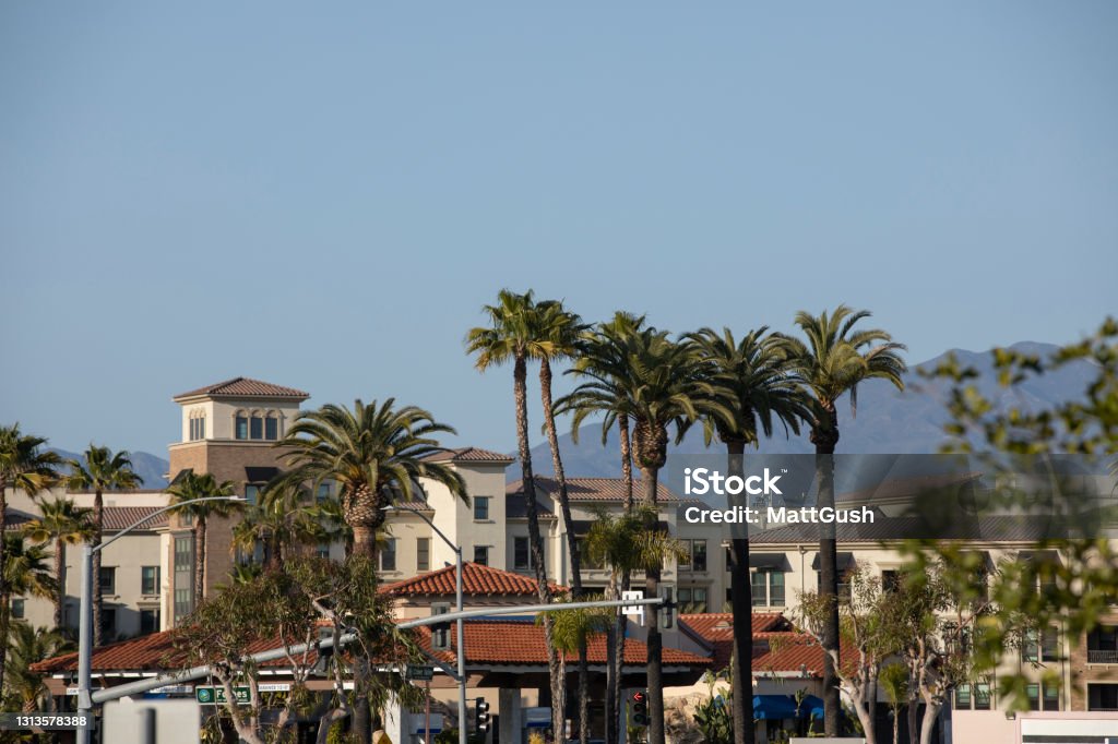 Laguna Niguel, California Daytime palm-framed view of the downtown skyline of Laguna Niguel, California, USA. Laguna Niguel Stock Photo