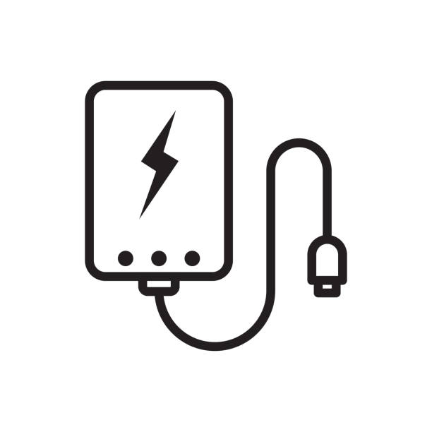 power bank outline icon vector for your web design, logo, UI. illustration power bank outline icon vector for your web design, logo, UI. illustration mobile phone charger stock illustrations