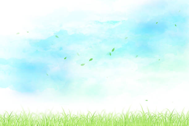 istock blue and green abstract watercolor touch background is white 1313586991