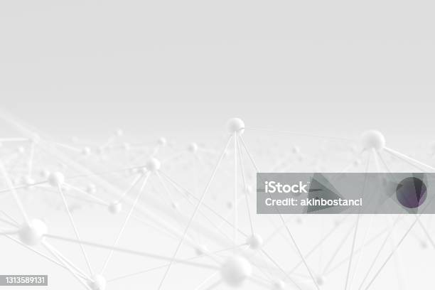 Global Digital Mesh Network Blockchain Stock Photo - Download Image Now - White Color, Backgrounds, Abstract