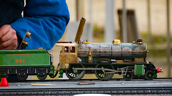 Old English steam locomotive in small format