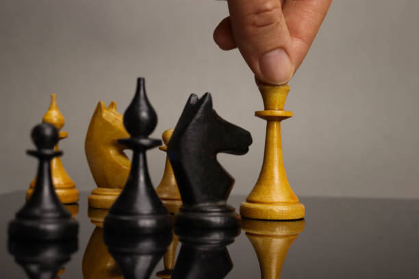 istock The hand makes the move chess king, business leadership concept 1313593467