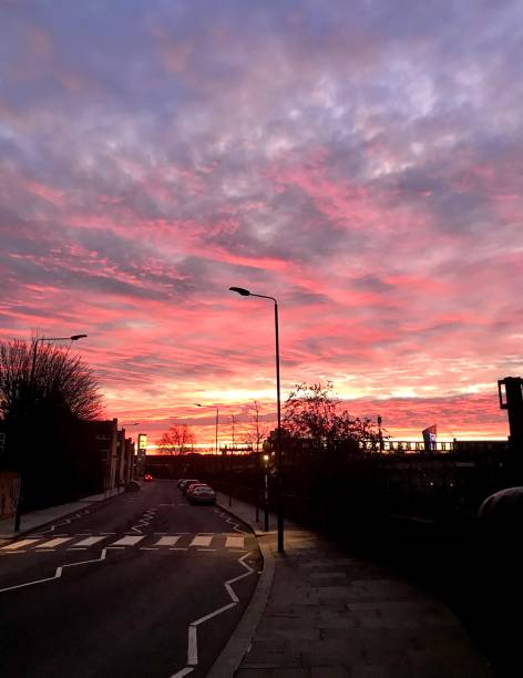 istock Stunning red sky in the morning. 1313594510
