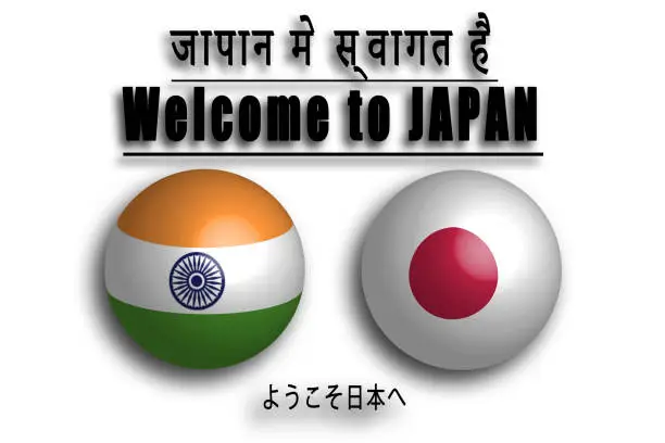 Photo of India (Hindi and English) Welcome to Japan