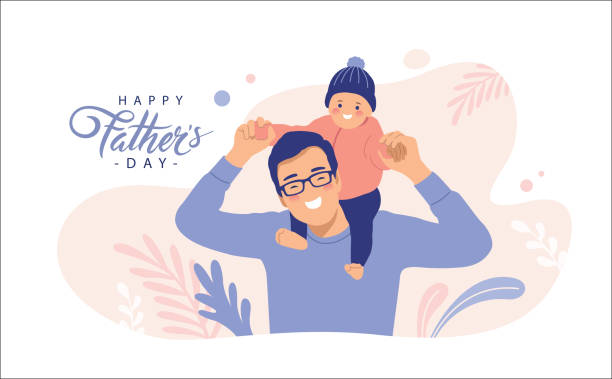 ilustrações de stock, clip art, desenhos animados e ícones de happy father's day - father fathers day baby child
