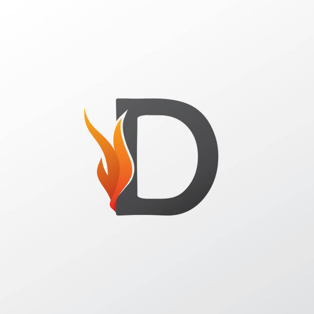 Fire flame letter D  design element. Fire flame letter D  design element. fire letter e stock illustrations