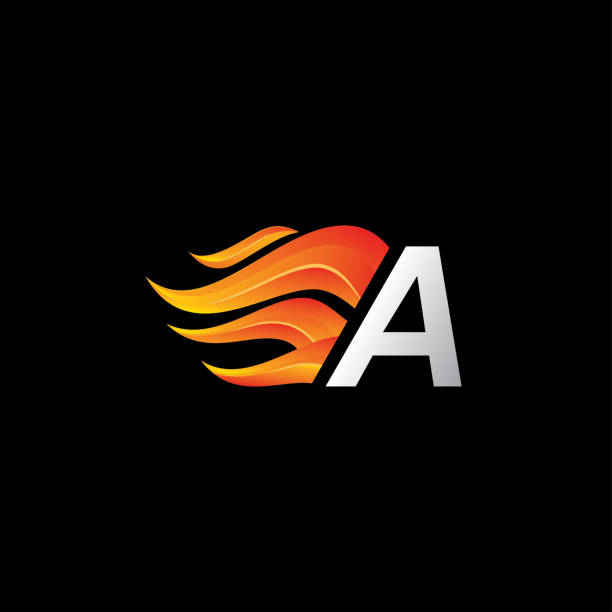 Fire Flame Letter A  Icon Design element. Fire Flame Letter A  Icon Design element. fire letter b stock illustrations