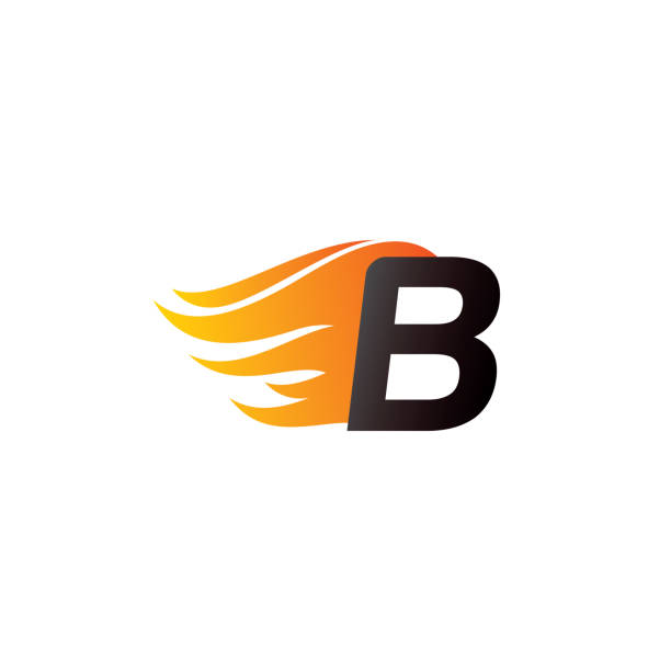 Fire Flame Letter B  Icon Design element. Fire Flame Letter B  Icon Design element. fire letter b stock illustrations