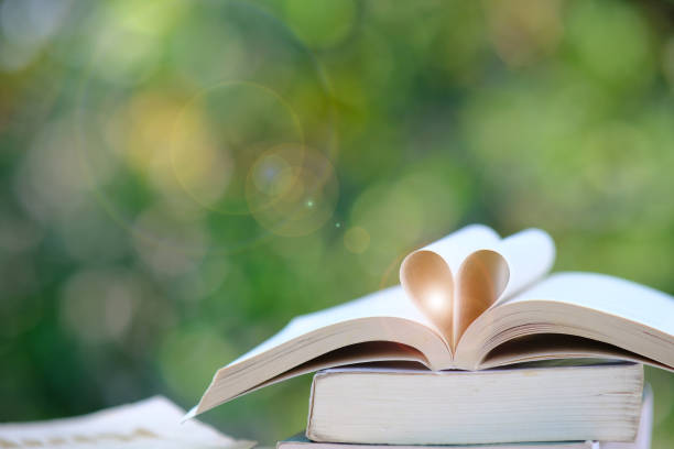 istock Books on a wooden table and Education learning concept with open book or textbook in library, stack piles of book on table 1313612949