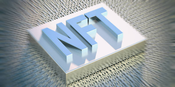 istock NFT Non Fungible Token text on dark binary technology background. 3d illustration 1313613371