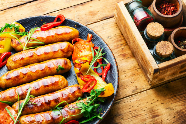 istock Grilled barbecue sausages 1313614794