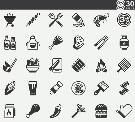 Barbecue BBQ and Grill Icons