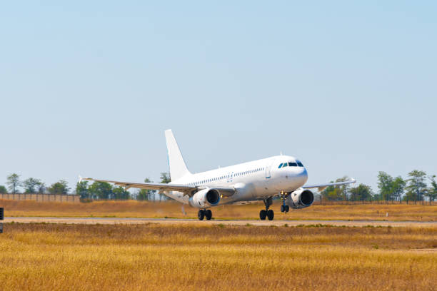 istock Passenger plane takes off from runway in airport 1313617263