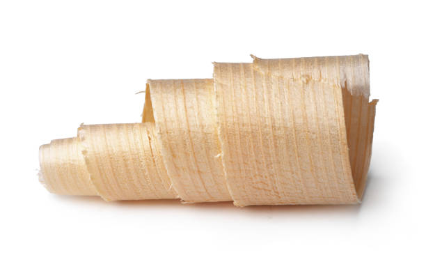 istock Wood shavings isolated on white background 1313617527